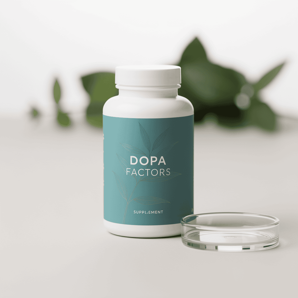 Dopa Factors supplement bottle from IH Factors with L-tyrosine, mucuna pruriens, and rhodiola rosea for dopamine and focus support